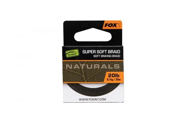 Fox Naturals Soft Braid hooklength 20m 25lb Fonott előkezsinór