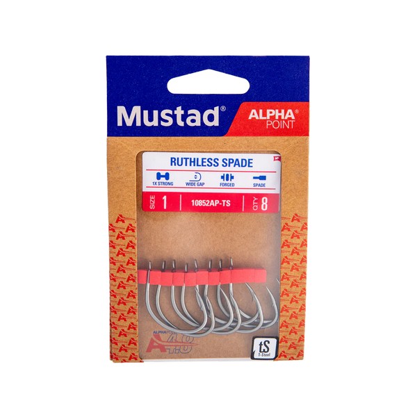 MUSTAD RUTHLESS SPADE TITAN STEEL 1 10DB/CSOMAG