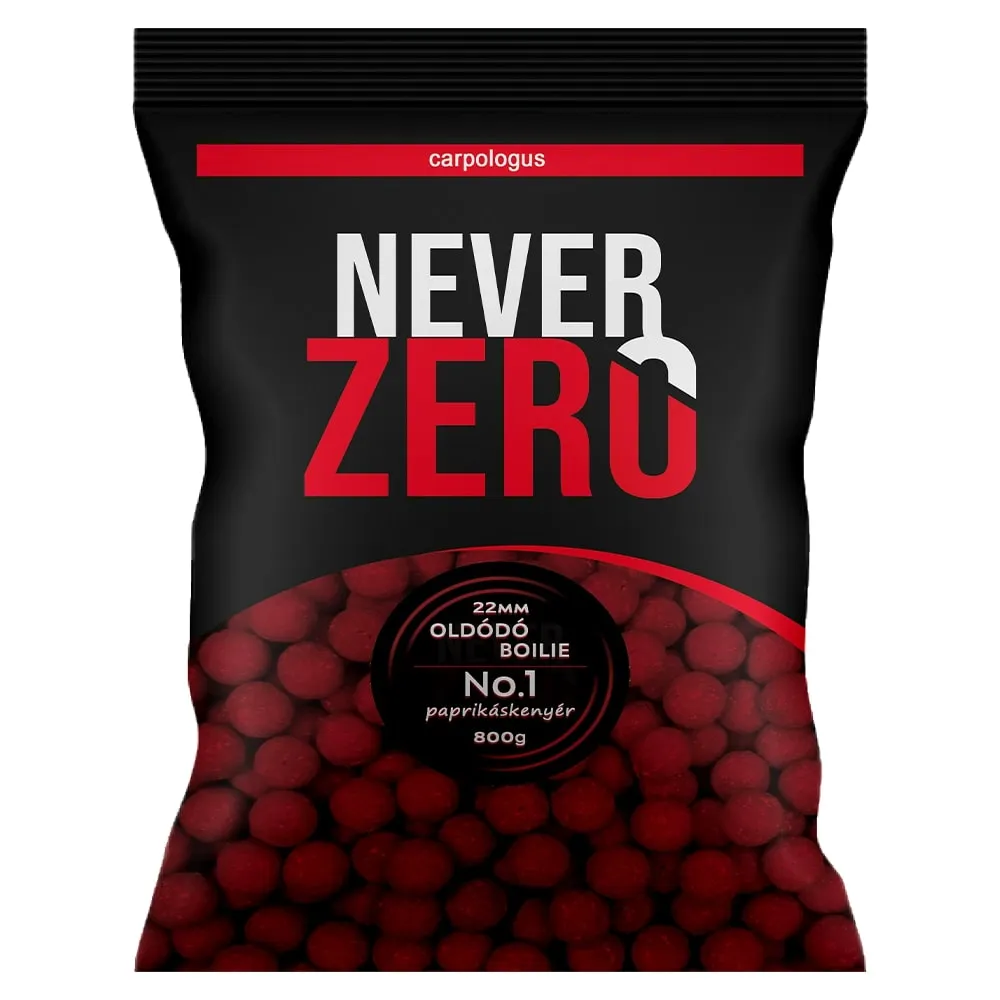 NEVER ZERO No.1 Oldódó bojli (22mm) (paprikás kenyér) 800g