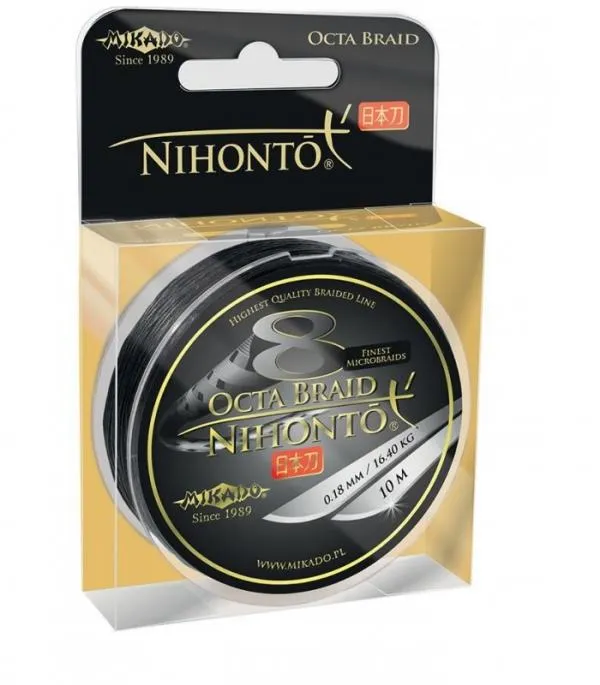 Mikado Nihonto Octa Braid Fekete 0,23mm 150m fonott zsinór