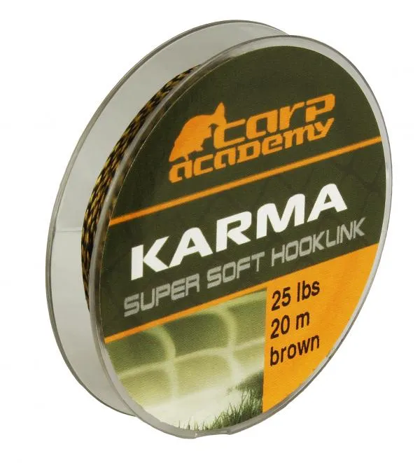 Carp Academy Karma Hooklink 20m 20lb Camo fonott előke zsinór