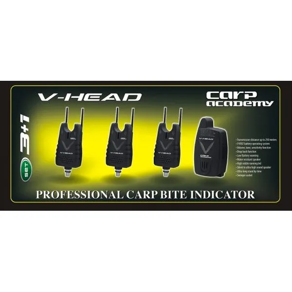 Carp Academy V-Head 3+1 Elektromos kapásjelző szett