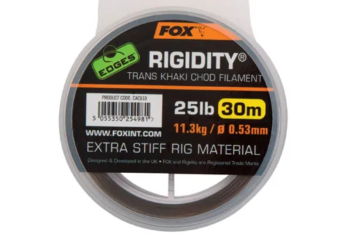 Fox EDGES Rigidity - Trans Khaki 25lb/0.53mm Monofil előkezsinór