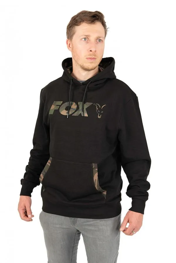 Fox LW Black/Camo Print Pullover Hoody Large