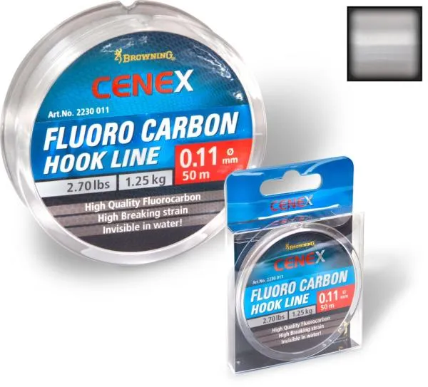 ?0,15mm Browning Cenex Fluoro Carbon Hook Line 50m 2,10kg,4,60lbs átlátszó