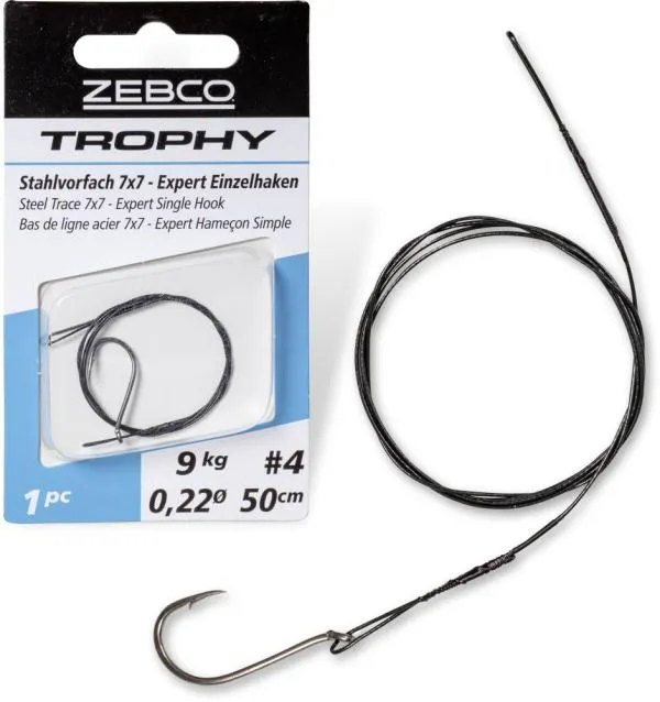 Zebco Trophy drótelőke 7x7 - Expert egyeshoroggal 50cm 9kg 1darab