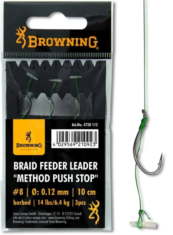 #8 Browning Braid Feeder Leader Method Push Stop bronz 6,4kg,14lbs 0,12mm 10cm 3darab