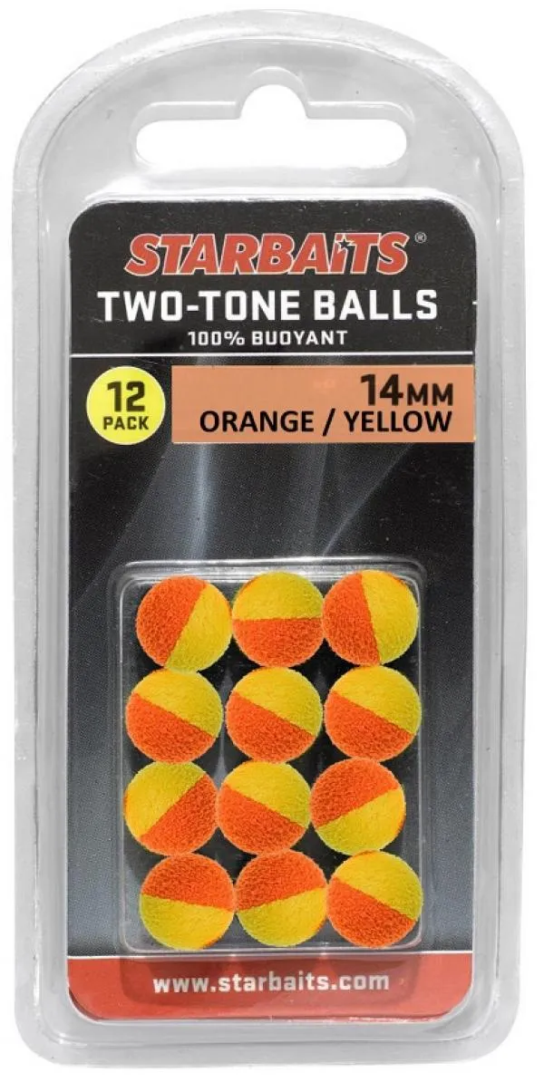 Starbaits Two Tones Balls 10mm narancs/sárga 12db lebegő golyó
