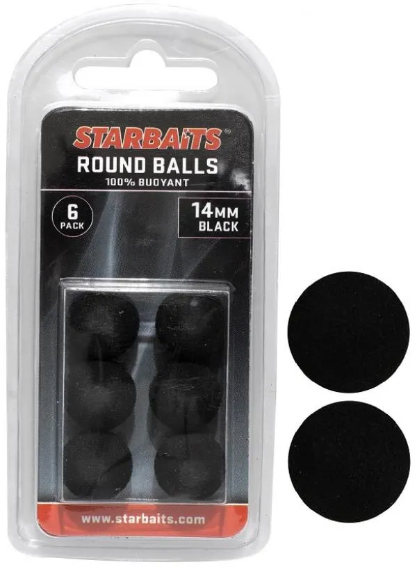 Starbaits Round Balls 14mm fekete 6db lebegő golyó