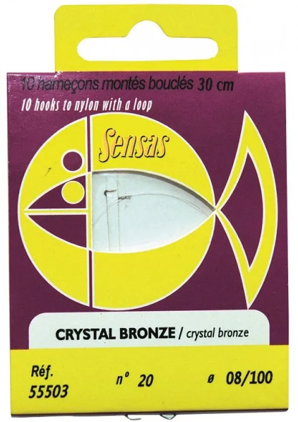Előkötött horog Crystal Bronze 30cm 16/0,10 10db