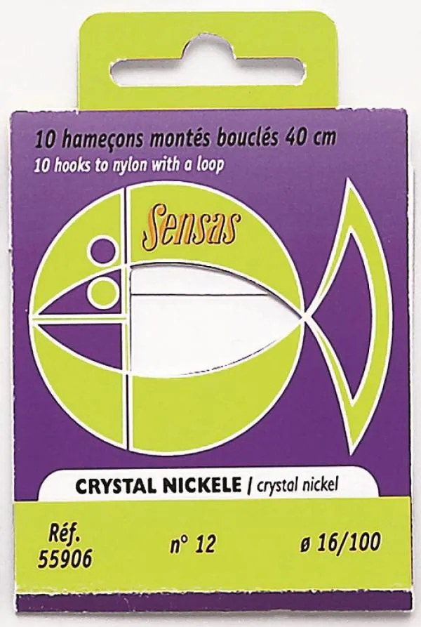 Előkötött horog Crystal Nickel 40cm 14/0,14 10db