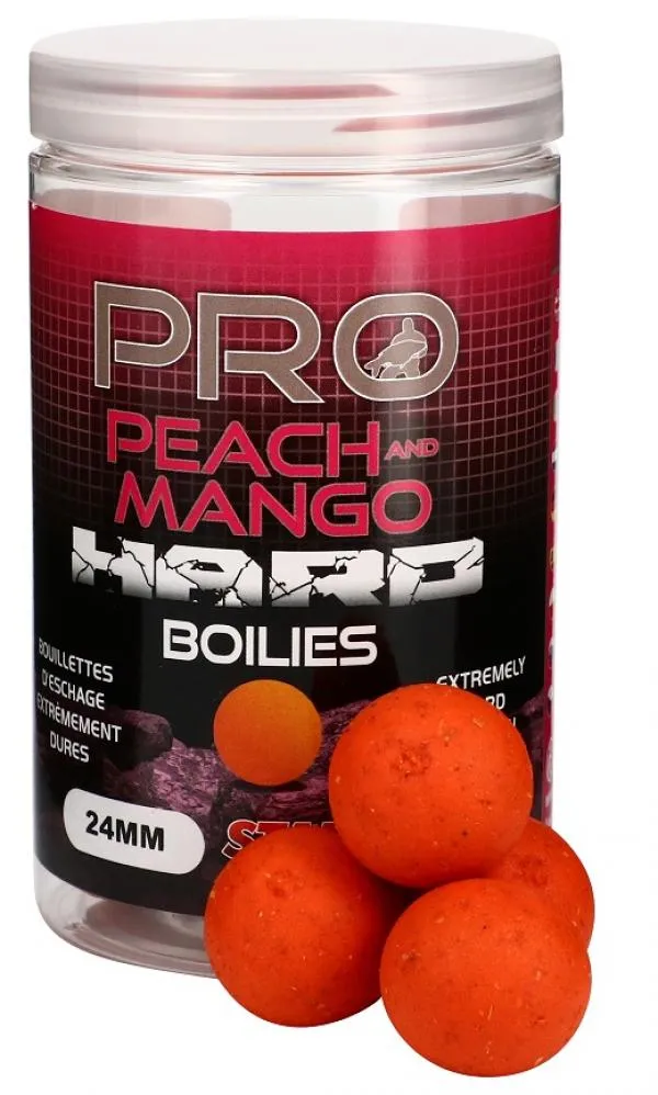 Starbaits Pro Peach & Mango Hard Boilies 24mm 200g horog bojli