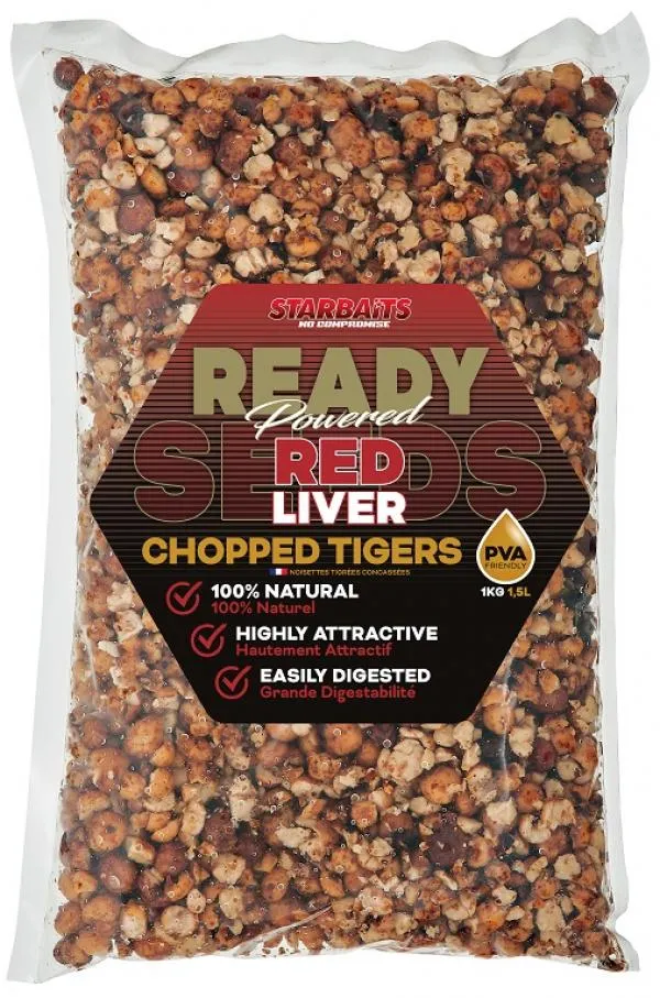 Starbaits Ready Seeds Red Liver Chopped Tiger 1kg tigrismogyoró
