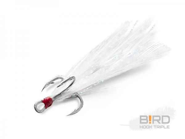 Delphin B!RD Hook TRIPLE / 3db-fehér tollak #10