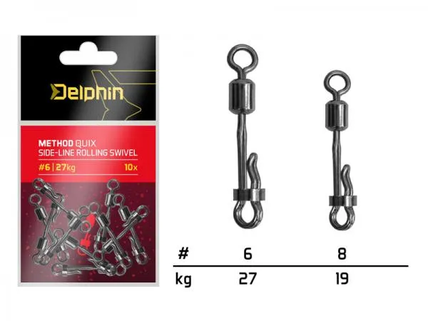Delphin Method QuiX oldalvonalas forgókapocs / 10 db-#6/27kg