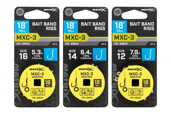 Matrix MXC-3 18” Bait Band Rigs MXC-3 Size 14 Barbless / 0.18mm / 18