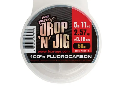 Fox Rage Drop 'N' Jig Fluorocarbon Drop 'N' Jig Fluorocarbon - 0.18mm 2.57kg / 5.67lb Fluorcarbon zsinór