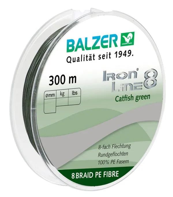 Balzer Iron Line 8 Catfish 300m 0,50mm zöld fonott zsinór