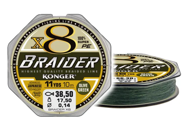 KONGER Braider X8 Olive Green 0.25/10m