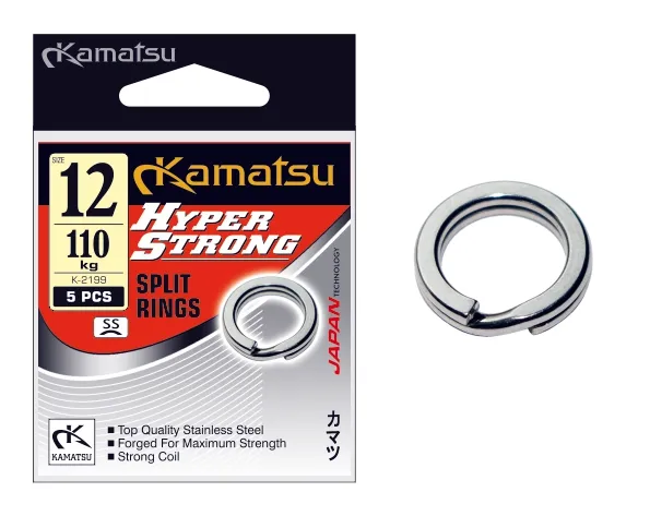 KAMATSU Hyper Strong Split Ring K-2199 SS 8mm 70kg