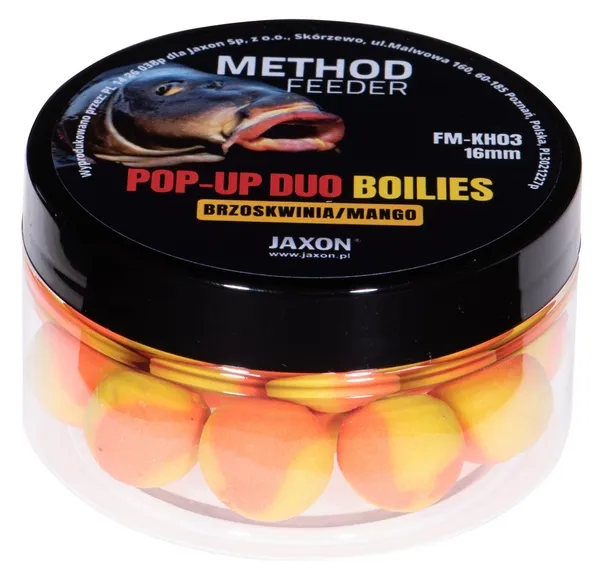 JAXON POP-UP DUO-BOILIES METHOD FEEDER PEACH/MANGO 40g 16mm