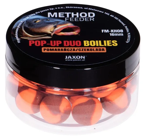 JAXON POP-UP DUO-BOILIES METHOD FEEDER ORANGE/CHOCOLATE 40g 16mm