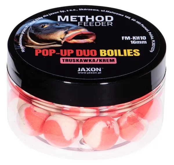 JAXON POP-UP DUO-BOILIES METHOD FEEDER STRAWBERRY/CREAM 40g 16mm