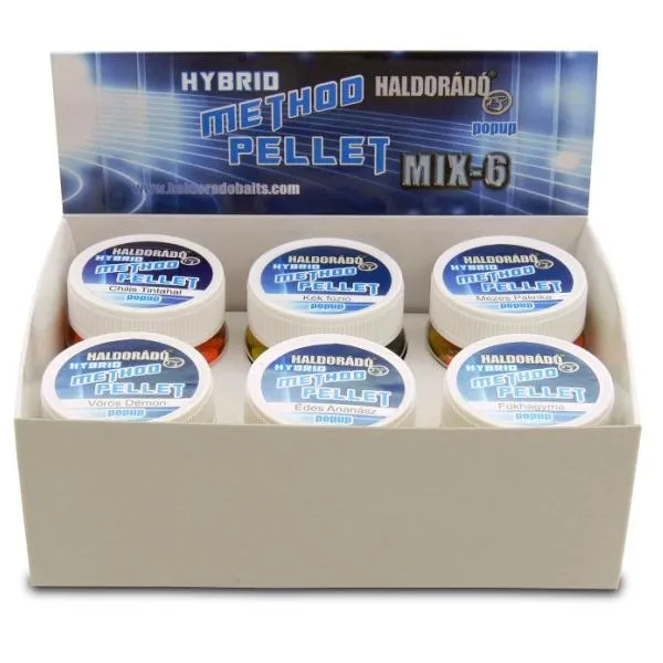 Haldorádó Hybrid Method Pellet - MIX-6 / 6 íz egy dobozban - Csalizó Pellet 